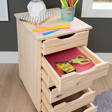 Linon Cary Rolling Storage Cart 6-Drawer