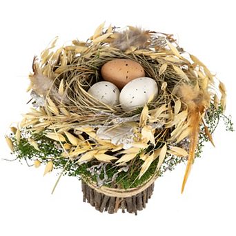Northlight Bird's Nest with Eggs Easter Bundle Table Decor - 6.5 Inches