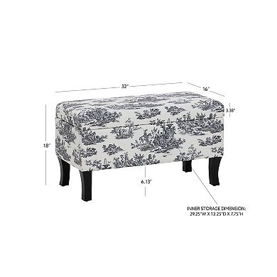 Linon Stephanie Storage Ottoman