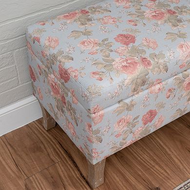 Linon Stephanie Storage Ottoman with Floral Upholstery
