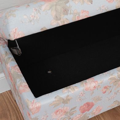 Linon Stephanie Storage Ottoman with Floral Upholstery