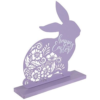 Northlight Happy Easter Floral Cut-Out Bunny Decoration - 13 Inches Table Decor