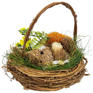 Northlight Sisal Easter Bunny Figure with Carrot in Spring Basket Table Decor