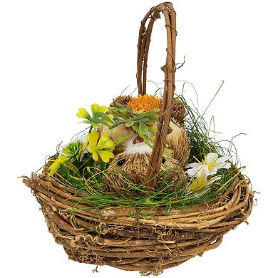 Northlight Sisal Easter Bunny Figure with Carrot in Spring Basket Table Decor