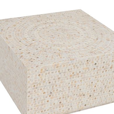 Linon Partia Capiz Square Coffee Table
