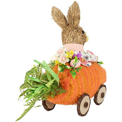 Northlight Girl Bunny with Carrot Car Easter 13 Inch Table Decor