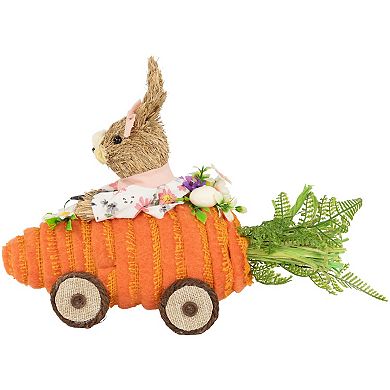 Northlight Girl Bunny with Carrot Car Easter 13 Inch Table Decor
