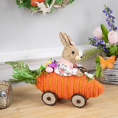Northlight Girl Bunny with Carrot Car Easter 13 Inch Table Decor