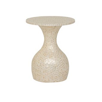 Linon Capiz Hourglass Side Table