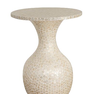 Linon Capiz Hourglass Side Table