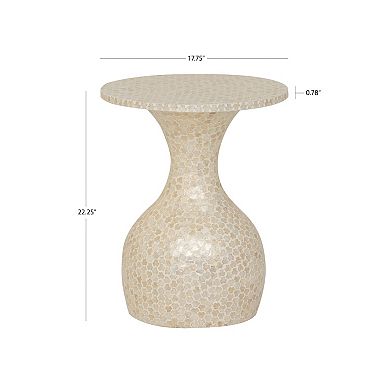 Linon Capiz Hourglass Side Table