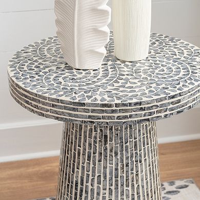 Linon Percola Capiz Accent Side Table
