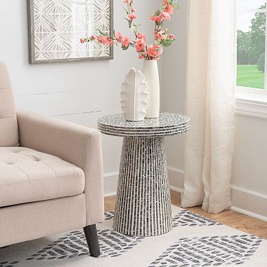 Linon Percola Capiz Accent Side Table