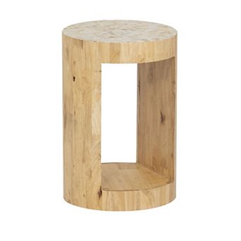 Linon Pensfold Capiz Wood Side Table