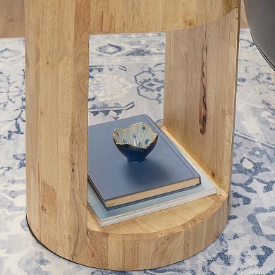 Linon Pensfold Capiz Wood Side Table