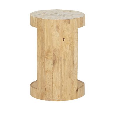 Linon Pensfold Capiz Wood Side Table