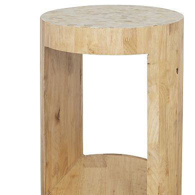 Linon Pensfold Capiz Wood Side Table