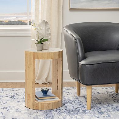 Linon Pensfold Capiz Wood Side Table