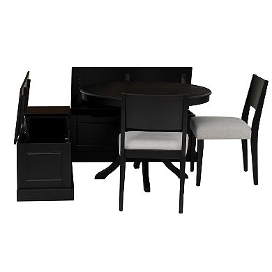 Linon Tobin 4-pc. Nook Set with Storage and Round Table