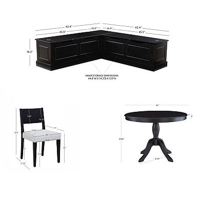 Linon Tobin 4-pc. Nook Set with Storage and Round Table