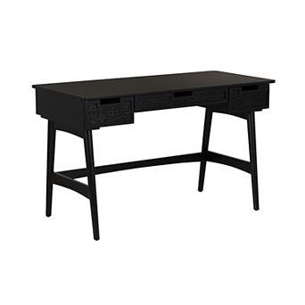 Linon Ryker Rattan 3-Drawer Desk
