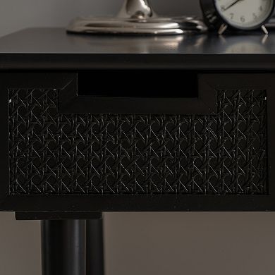 Linon Ryker Rattan 3-Drawer Desk