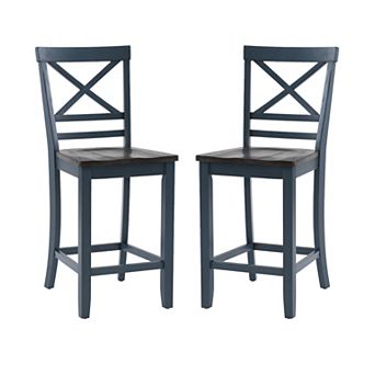 Linon Aliza Wood Counter Stool Set of 2