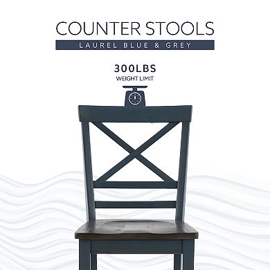 Linon Aliza Wood Counter Stool Set of 2