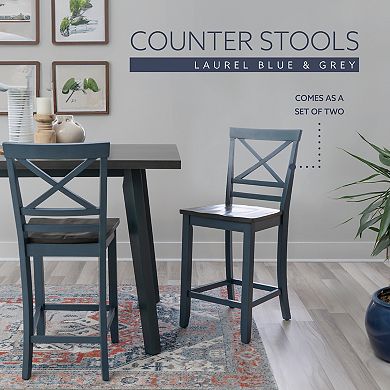 Linon Aliza Wood Counter Stool Set of 2