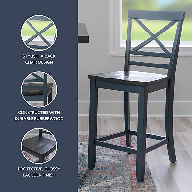 Linon Aliza Wood Counter Stool Set of 2