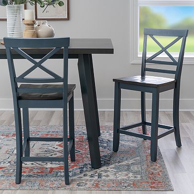 Linon Aliza Wood Counter Stool Set of 2