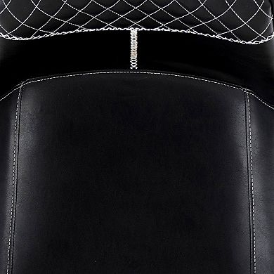 Linon Upholstered Counter Stool with Diamond Stitching