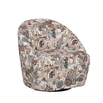 Linon Carlos Swivel Chair with Upholstered Design