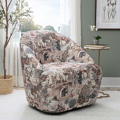 Linon Carlos Swivel Chair with Upholstered Design
