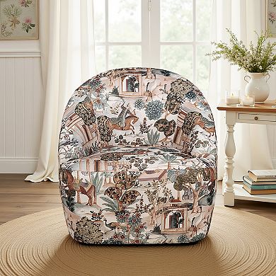 Linon Carlos Swivel Chair with Upholstered Design