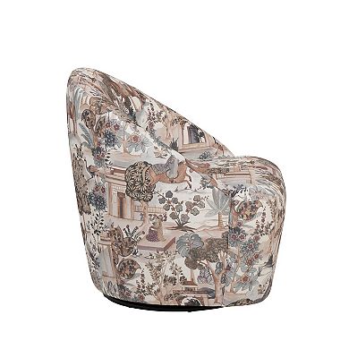 Linon Carlos Swivel Chair with Upholstered Design