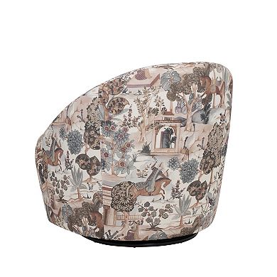 Linon Carlos Swivel Chair with Upholstered Design