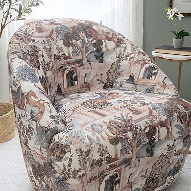 Linon Carlos Swivel Chair with Upholstered Design