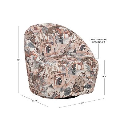 Linon Carlos Swivel Chair with Upholstered Design