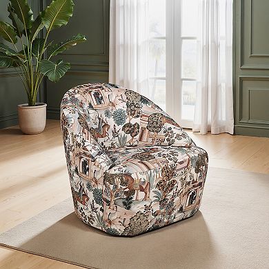 Linon Carlos Swivel Chair with Upholstered Design