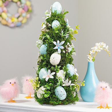 Northlight 14 Inch Artificial Floral & Foliage Easter Egg Tree