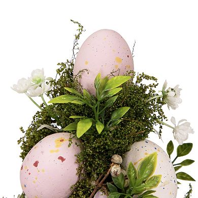 Northlight 14 Inch Floral & Foliage Easter Egg Tree Artificial Tree
