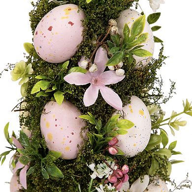 Northlight 14 Inch Floral & Foliage Easter Egg Tree Artificial Tree
