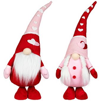 Northlight 23-Inch Gnomes with Knitted Hats Valentine's Day Decoration Set