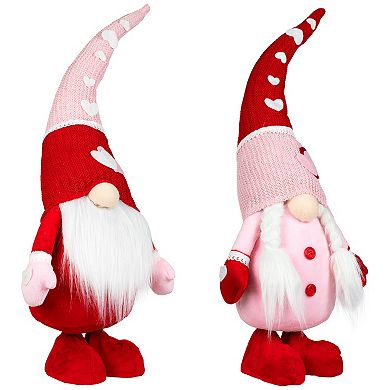 Northlight 23-Inch Gnomes with Knitted Hats Valentine's Day Decoration Set