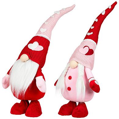 Northlight 23-Inch Gnomes with Knitted Hats Valentine's Day Decoration Set