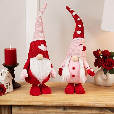 Northlight 23-Inch Gnomes with Knitted Hats Valentine's Day Decoration Set