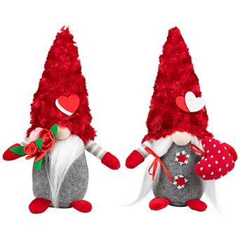 Northlight 11.5-Inch Fuzzy Hat Valentine's Day Gnomes Table Decor Set