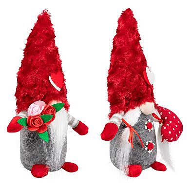 Northlight 11.5-Inch Fuzzy Hat Valentine's Day Gnomes Table Decor Set