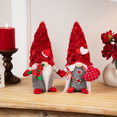 Northlight 11.5-Inch Fuzzy Hat Valentine's Day Gnomes Table Decor Set